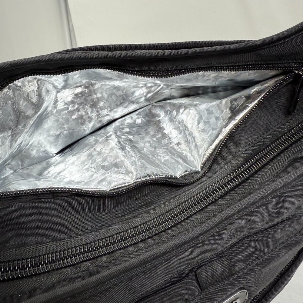 Lug Parachute Black Crossbody Tote Bag Polka Dot Insulated Pocket Diaper Travel - Picture 8 of 10